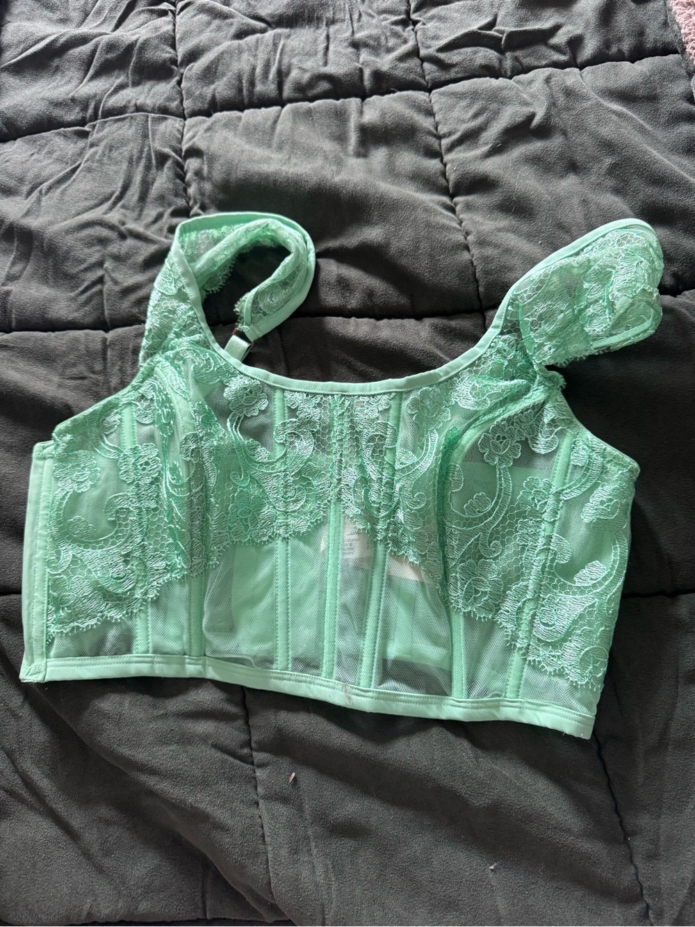 NWT VICTORIAS SECRET Lace Bustier CORSET Top - Mint Green